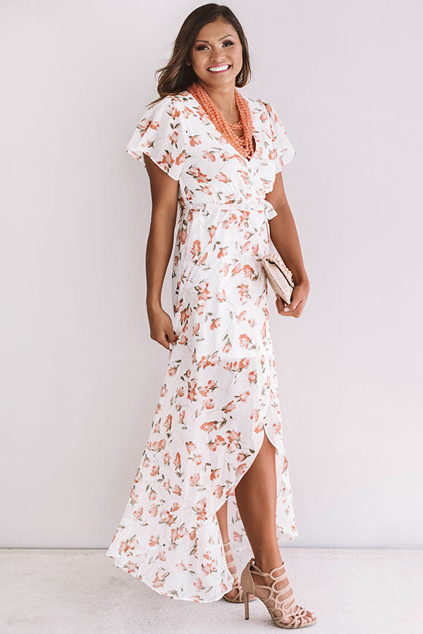 Parisian Getaway Faux Wrap Maxi Dress Image - 4