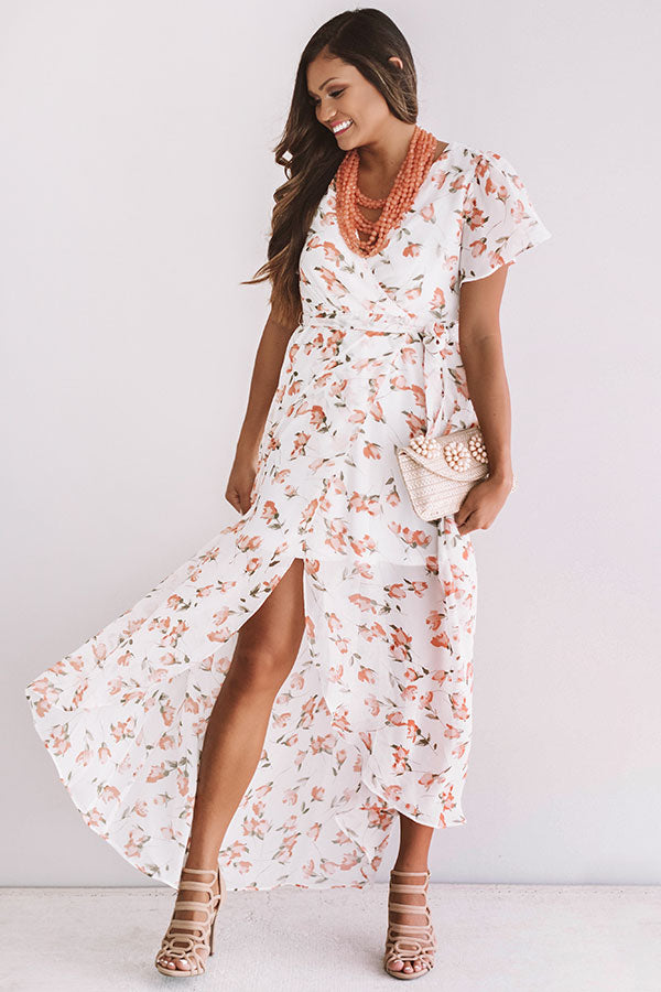 Parisian Getaway Faux Wrap Maxi Dress Image - 2