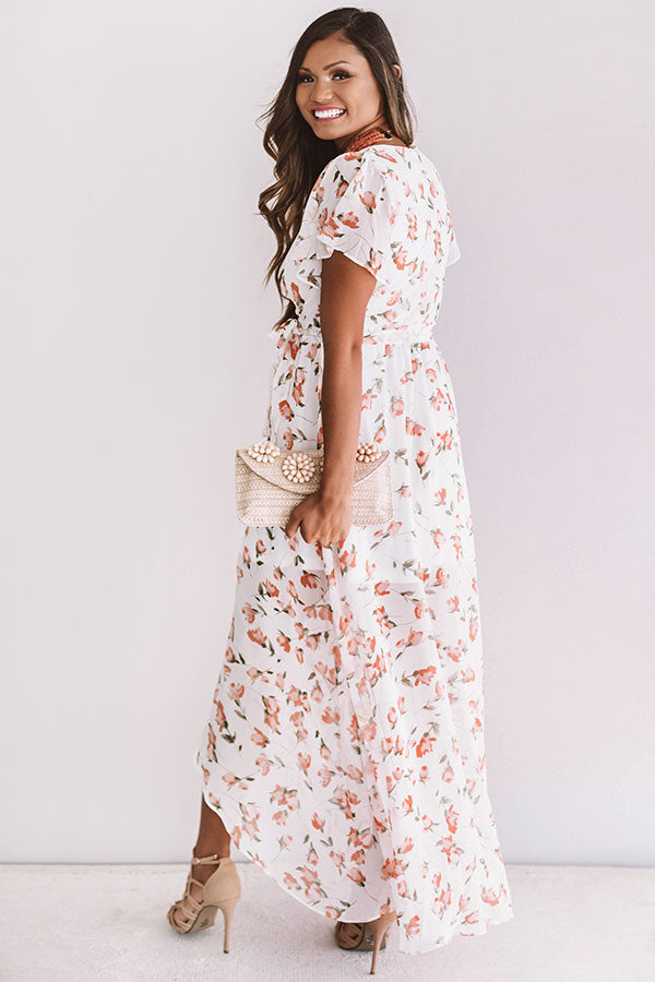 Parisian Getaway Faux Wrap Maxi Dress Image - 5
