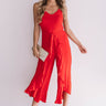 Listen To Your Heart Ruffle Jumpsuit in Red Image - 1