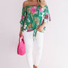 Miami Beach Babe Off Shoulder Top in Green Image - 1