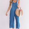 Crushing In Capri Chambray Jumpsuit in Medium Wash Image - 1