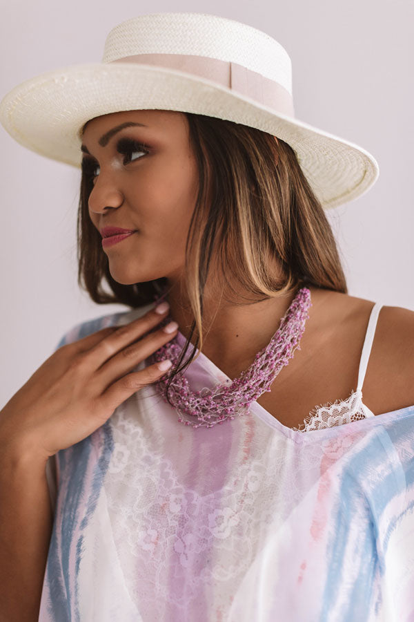 Sand And Sun Beaded Necklace in Orchid Image - 4