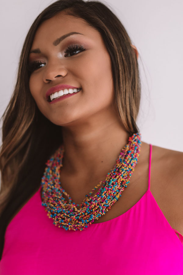 Sand And Sun Beaded Necklace in Multi Image - 1