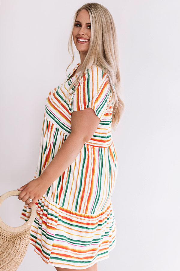 Sunny Vibes Only Babydoll Dress In Green  Curves Image - 3