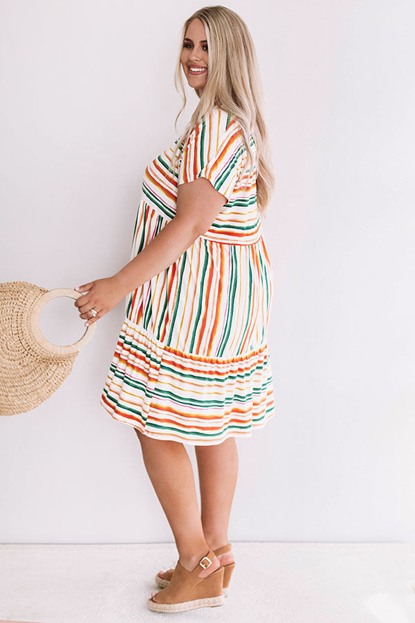 Sunny Vibes Only Babydoll Dress In Green  Curves Image - 4