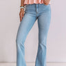 KanCan The Rosette High Waist Flares in Light Wash Image - 1