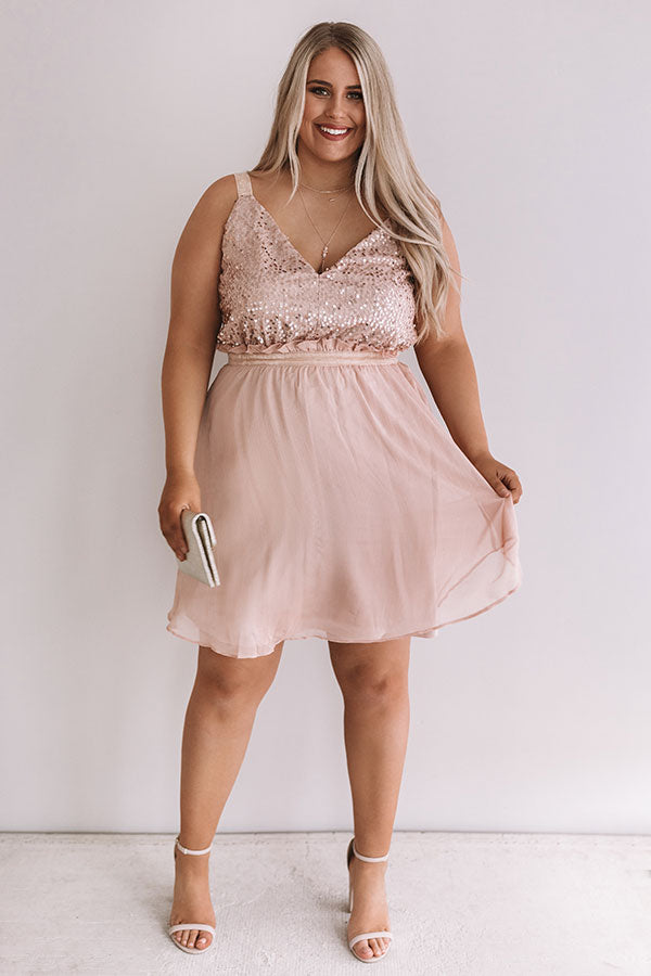 Love and Limos Sequin Dress in Blush Curves Image - 2