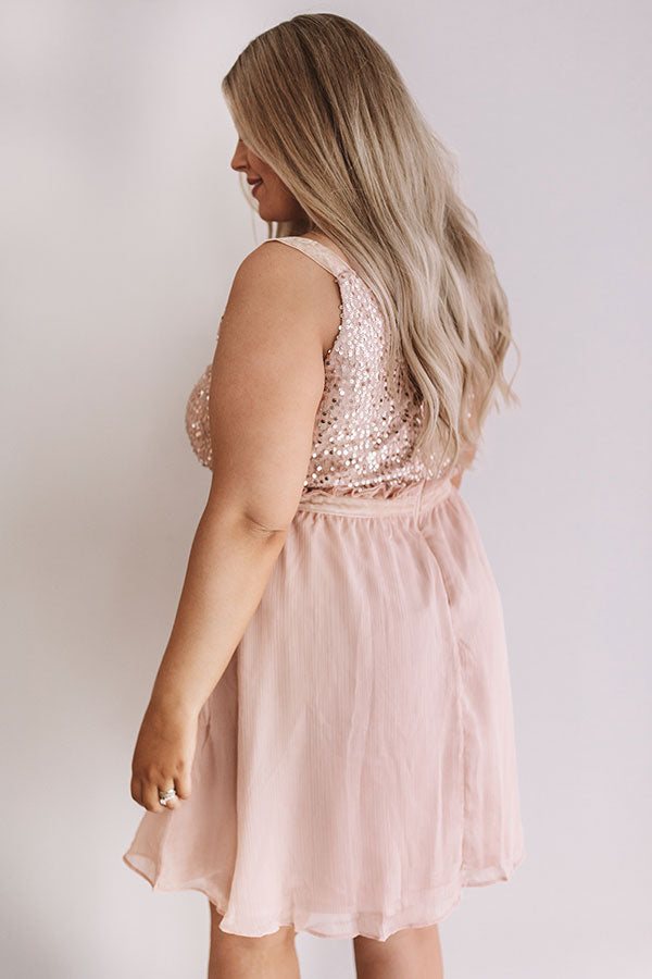 Love and Limos Sequin Dress in Blush Curves Image - 5