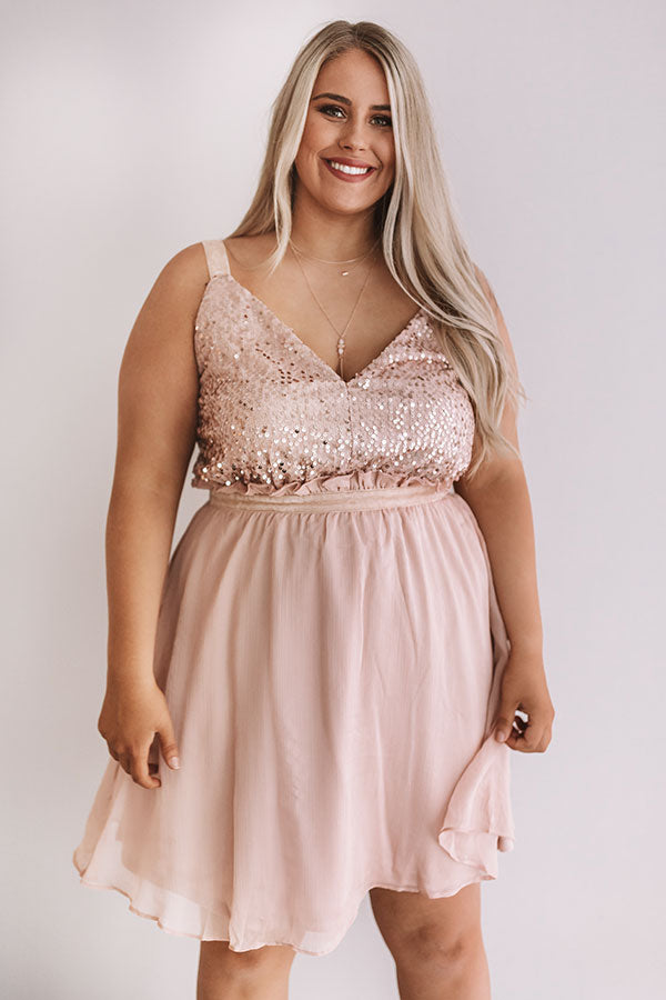 Love and Limos Sequin Dress in Blush Curves Image - 4