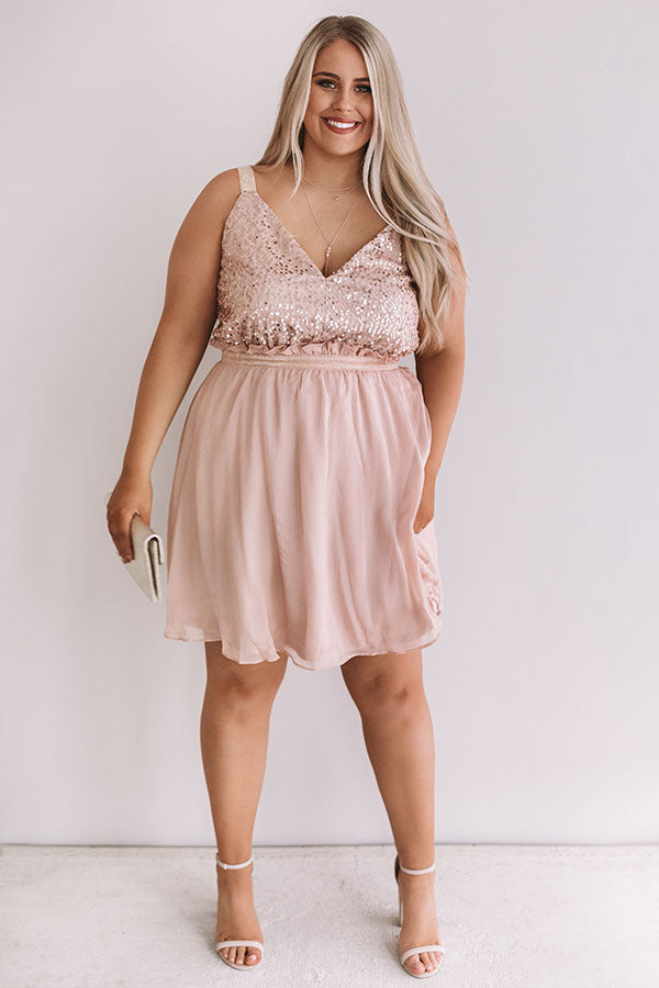 Love and Limos Sequin Dress in Blush Curves Image - 1