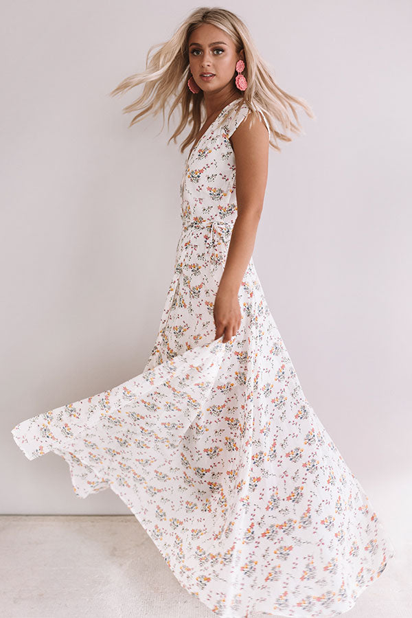 Pretty For The Party Floral Wrap Maxi Image - 4