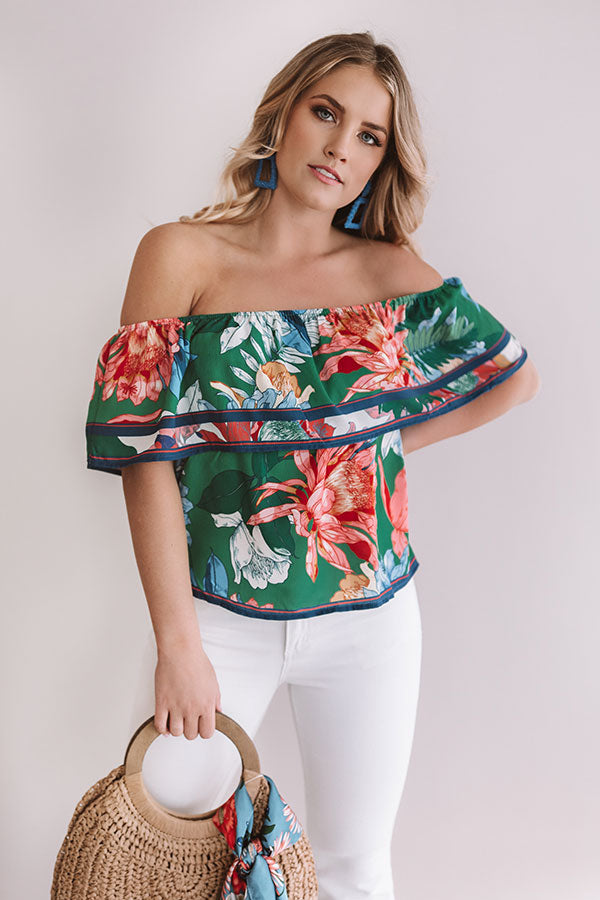 Pass The Mojitos Off Shoulder Top Image - 3