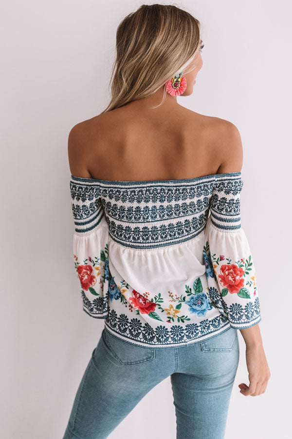 Two For The Show Smocked Top in Cream Image - 5