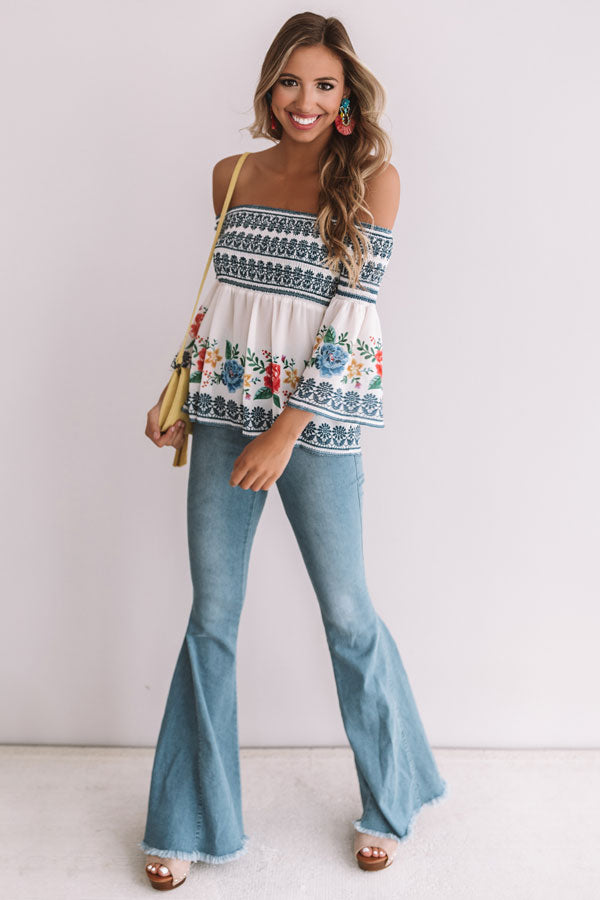 Two For The Show Smocked Top in Cream Image - 1