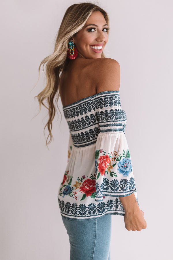 Two For The Show Smocked Top in Cream Image - 4