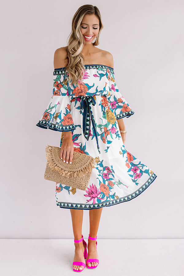 Bubbly with Besties Off Shoulder Midi Image - 1