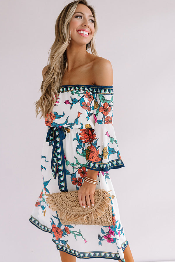 Bubbly with Besties Off Shoulder Midi Image - 2