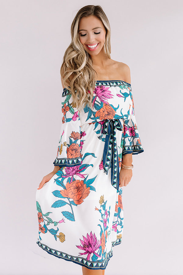 Bubbly with Besties Off Shoulder Midi Image - 3