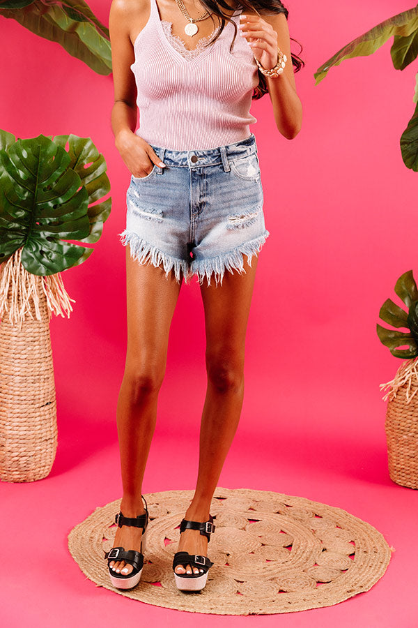 The Remy High Waist Frayed Shorts Image - 3