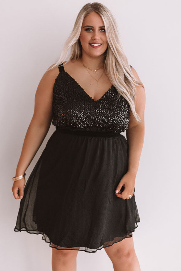 Love and Limos Sequin Dress in Black Curves Image - 3