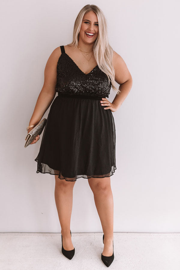 Love and Limos Sequin Dress in Black Curves Image - 2