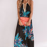 Mimosas and Magnolias Halter Maxi in Black Image - 1