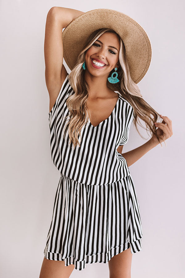 Swirls And Kisses Stripe Dress In Black Image - 4