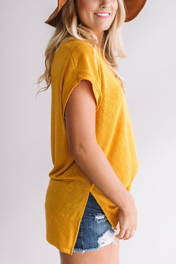 Check It Out Shift Tee in Mustard Image - 2