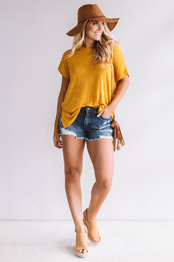 Check It Out Shift Tee in Mustard Image - 1