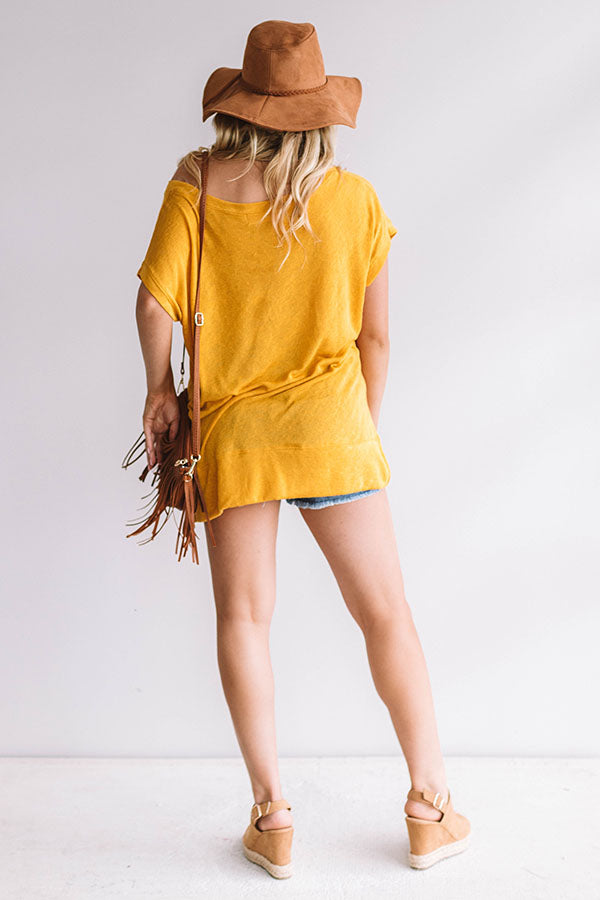 Check It Out Shift Tee in Mustard Image - 4