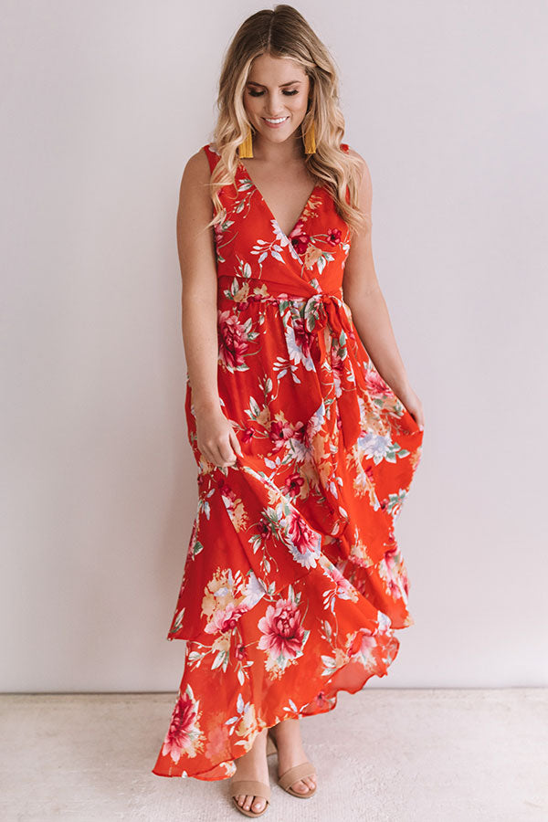 Floral First Impressions Faux Wrap Maxi Image - 4