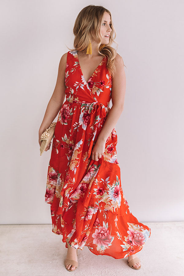 Floral First Impressions Faux Wrap Maxi Image - 2
