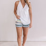 Girl On The Go Stripe Shorts In Green Image - 1