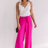 Straight To The Top High Waist Pants In Hot Pink Image - 1