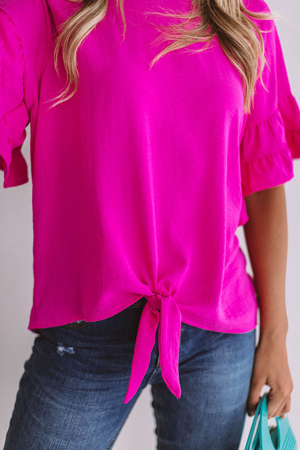 Uptown Night Out Shift Top In Hot Pink Image - 2