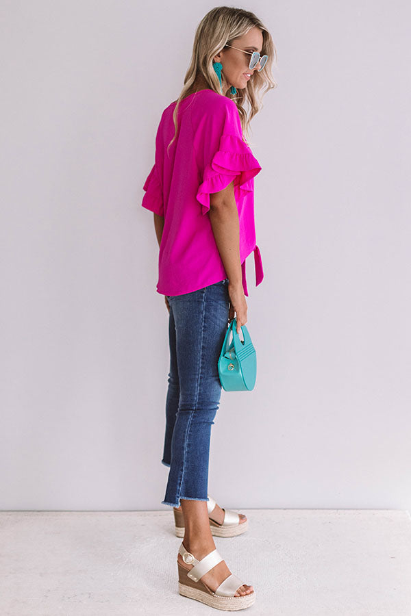 Uptown Night Out Shift Top In Hot Pink Image - 3