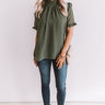The Sweet One Shift Top In Olive Image - 1