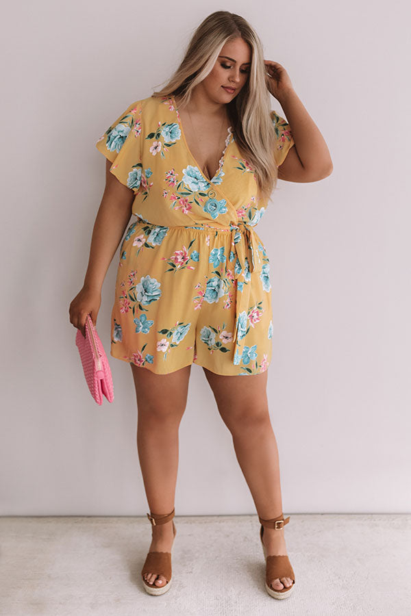 Floral Feelin' Romper In Primrose Yellow Curves Image - 1