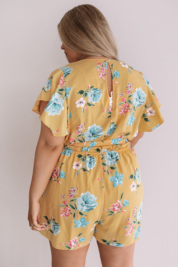 Floral Feelin' Romper In Primrose Yellow Curves Image - 3