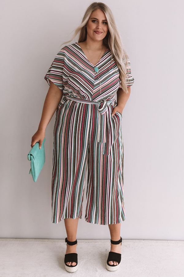 Making It In Manhattan Stripe Jumpsuit  Curves Image - 1