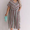 Making It In Manhattan Stripe Jumpsuit  Curves Image - 1