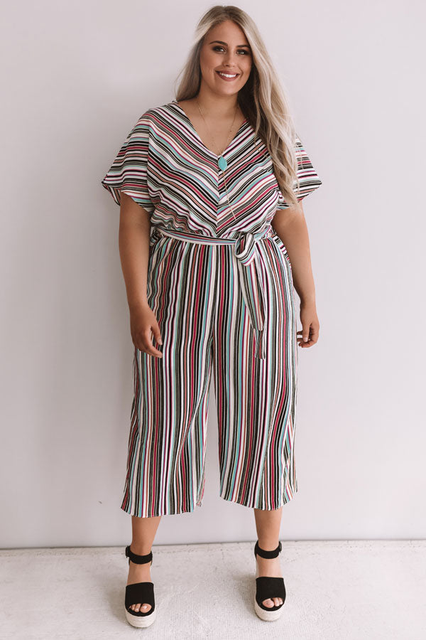 Making It In Manhattan Stripe Jumpsuit  Curves Image - 3