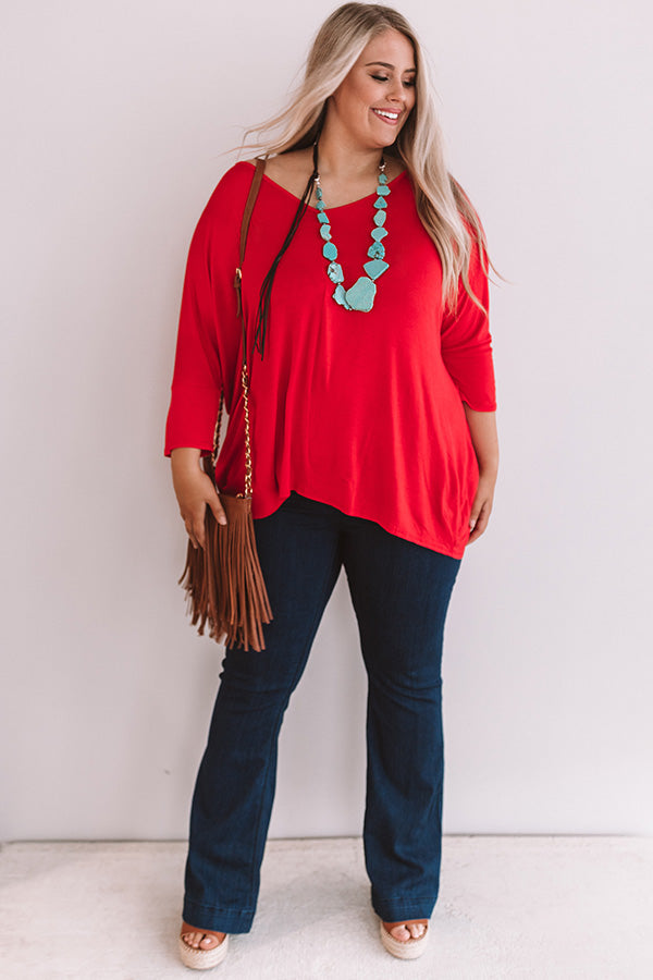 Better And Brighter Shift Top In Red  Curves Image - 4