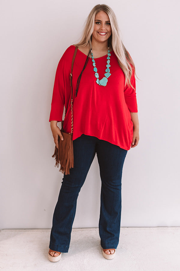 Better And Brighter Shift Top In Red  Curves Image - 2