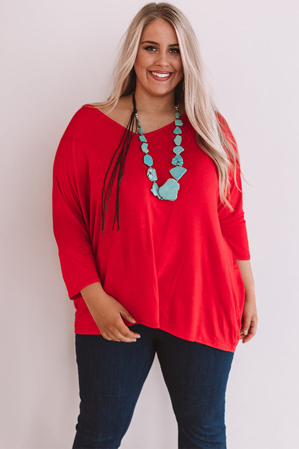 Better And Brighter Shift Top In Red  Curves Image - 1