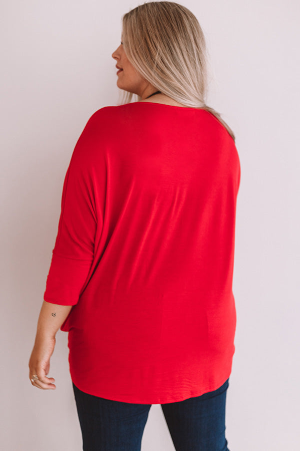 Better And Brighter Shift Top In Red  Curves Image - 5