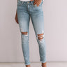 The Kately Midrise Distressed Skinny in Light Wash Image - 1