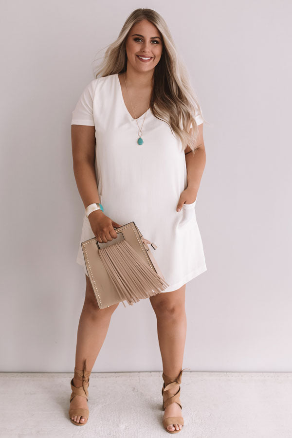 Pier Party Shift Dress In Cream Curves Image - 1