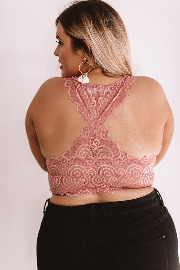 Be Loved Lace Racerback Bralette in Blush Curves Image - 3